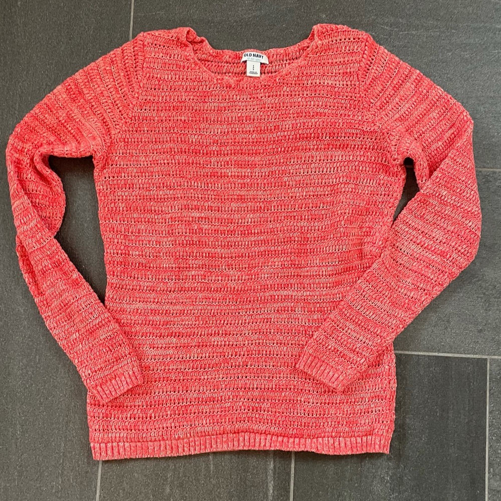 Old Navy Open Knit Peachy Pink Sweater S